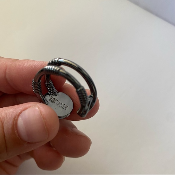 Versace Medusa Face Dark Gray Ring - Picture 9 of 10